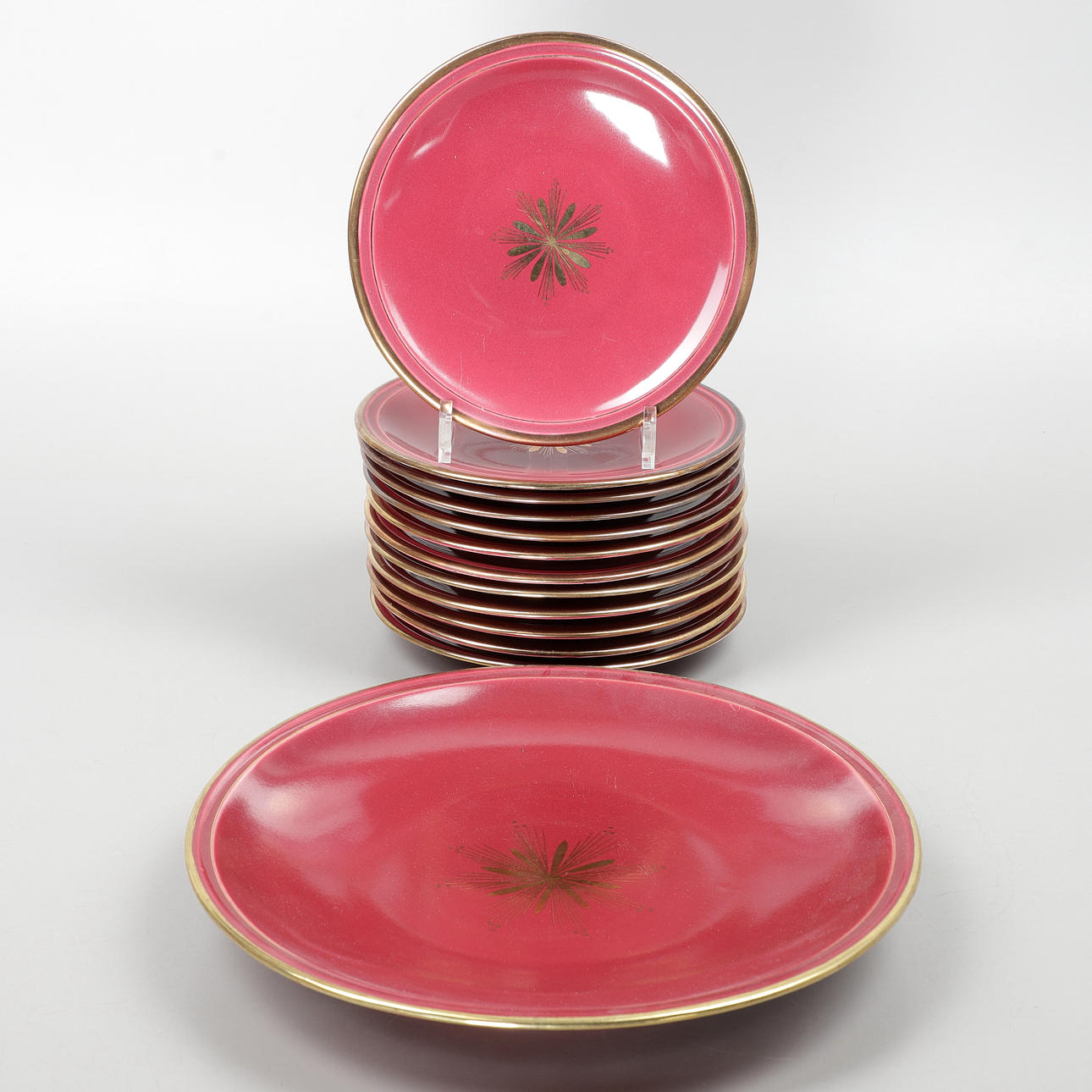 Fruit tableware, 13 pieces, “Rubin”, porcelain, Gefle.