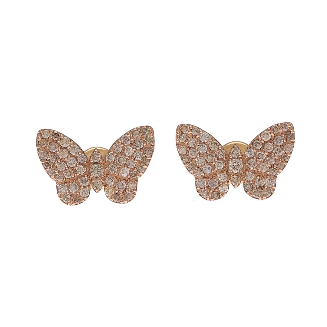Butterfly-shaped diamonds earrings.