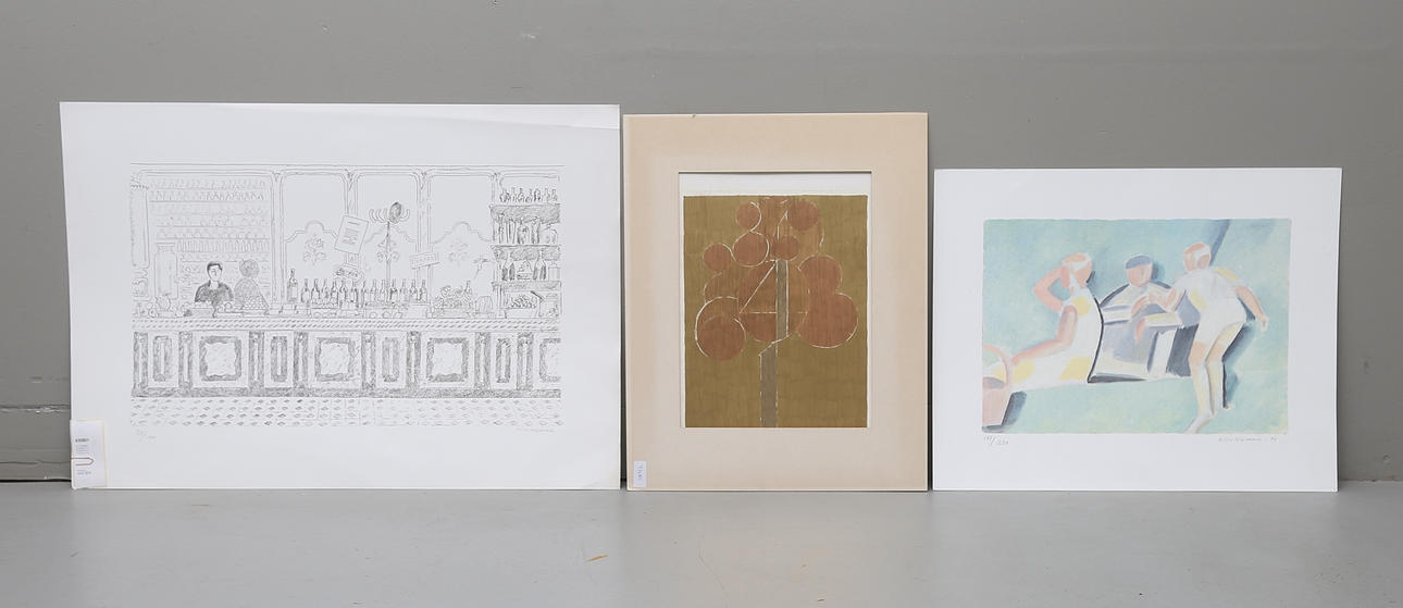 OLLE NYMAN. Litografier, 3 st, signerade och numrerade.