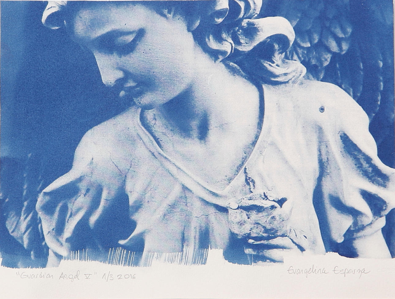 EVANGELINA ESPARZA. "Guardian Angel V", färglitografi, signerad, numrerad 1/3 samt daterad 2016.