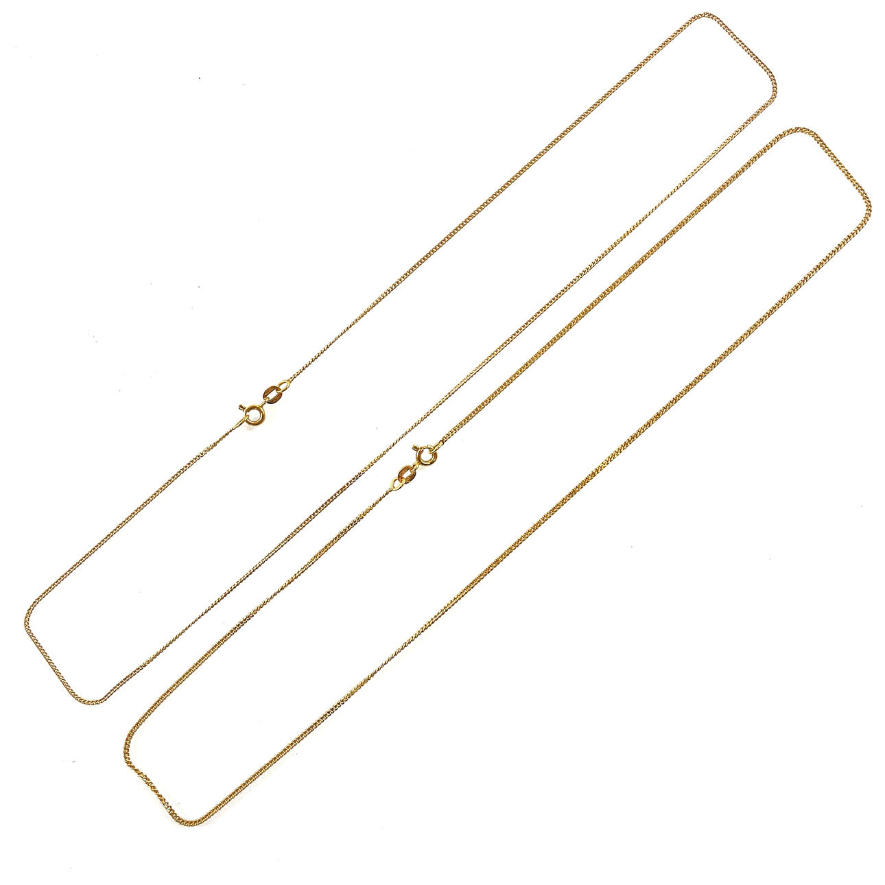 2 HALSKÆDER, 18K guld, Balestra, Italien.