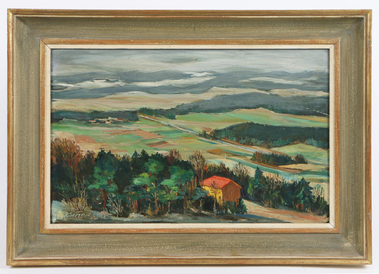 R SIMON (SWISS, 20TH CENTURY) CONTINENTAL LANDSCAPE.