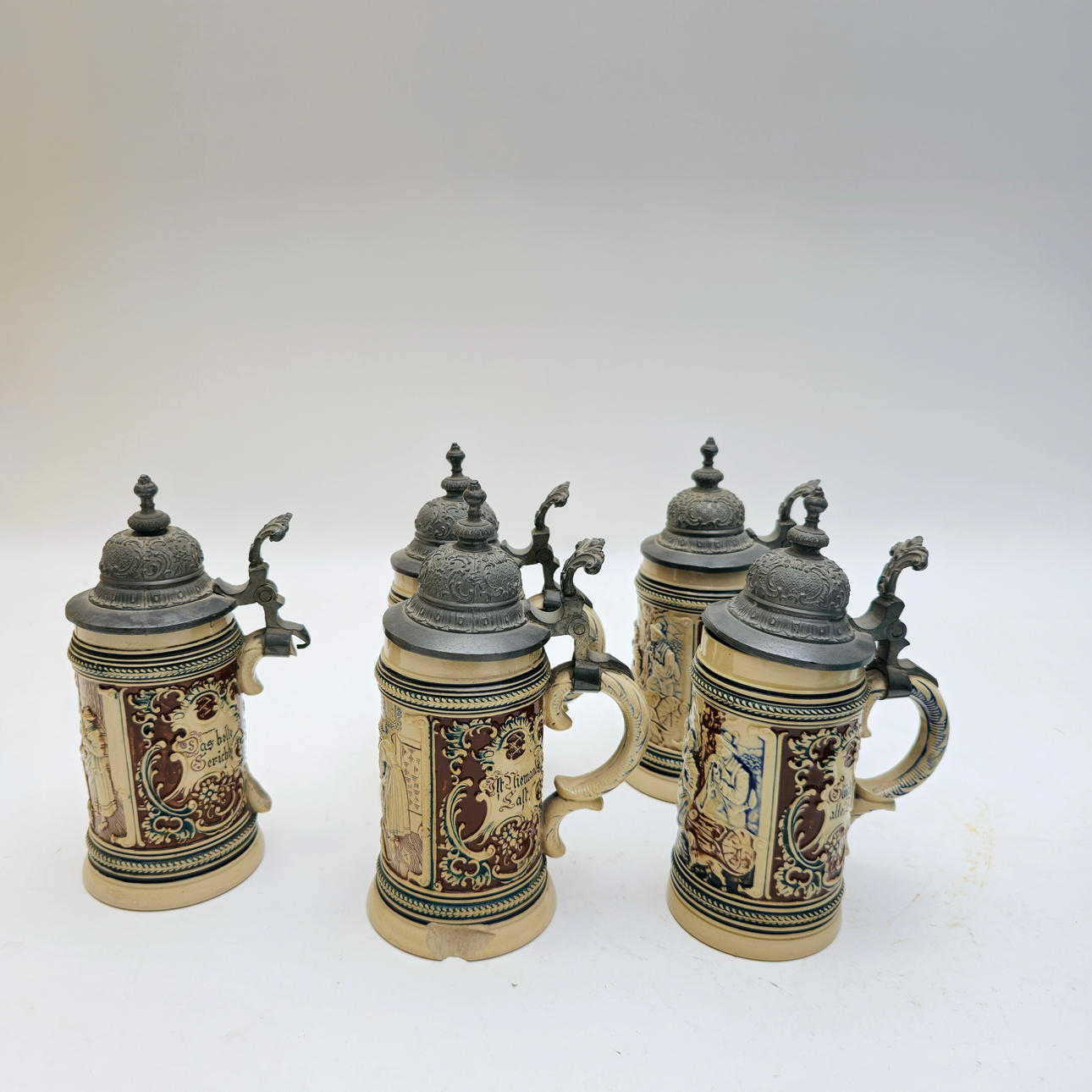 5 GERMAN BEER MUGS THANK YOU.