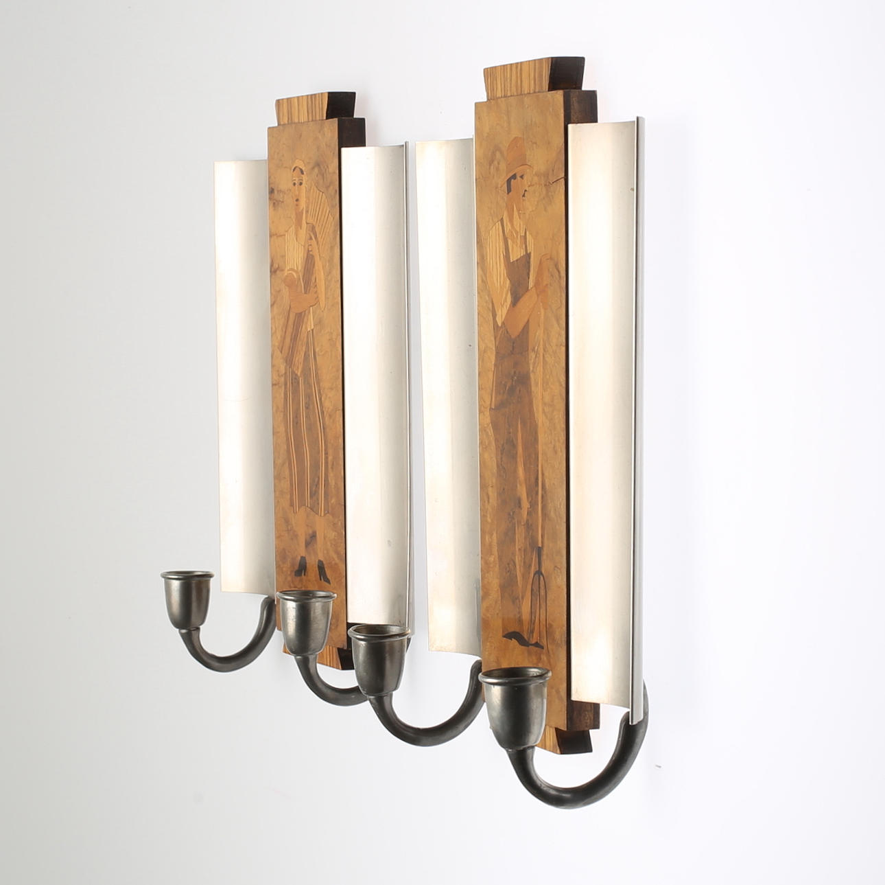 VÄGGLAMPETTER, ett par, möjligen Erik Chambert, 1930/40-tal.