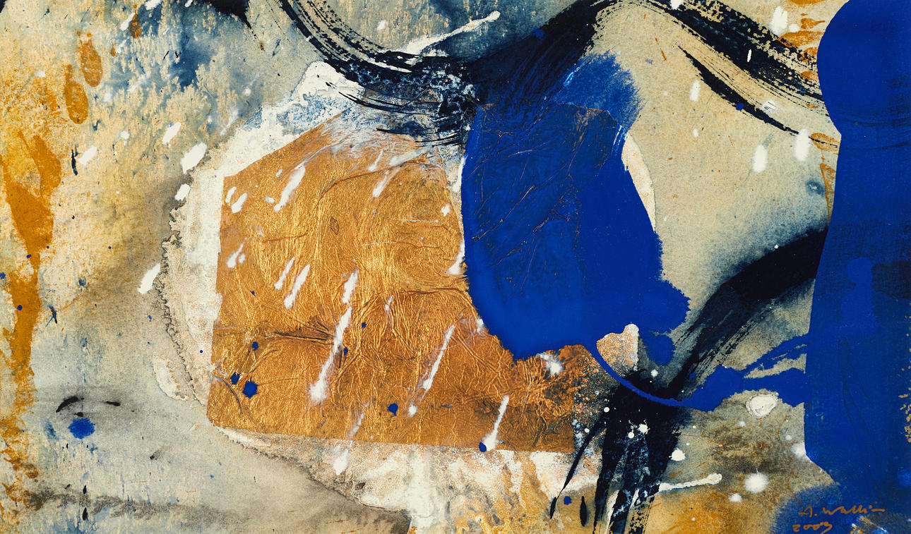ANDERS WALLIN (FÖDD 1953). Composition XXIV, signed and dated A. Wallin, 2003, mixed technique/watercolour on paper.