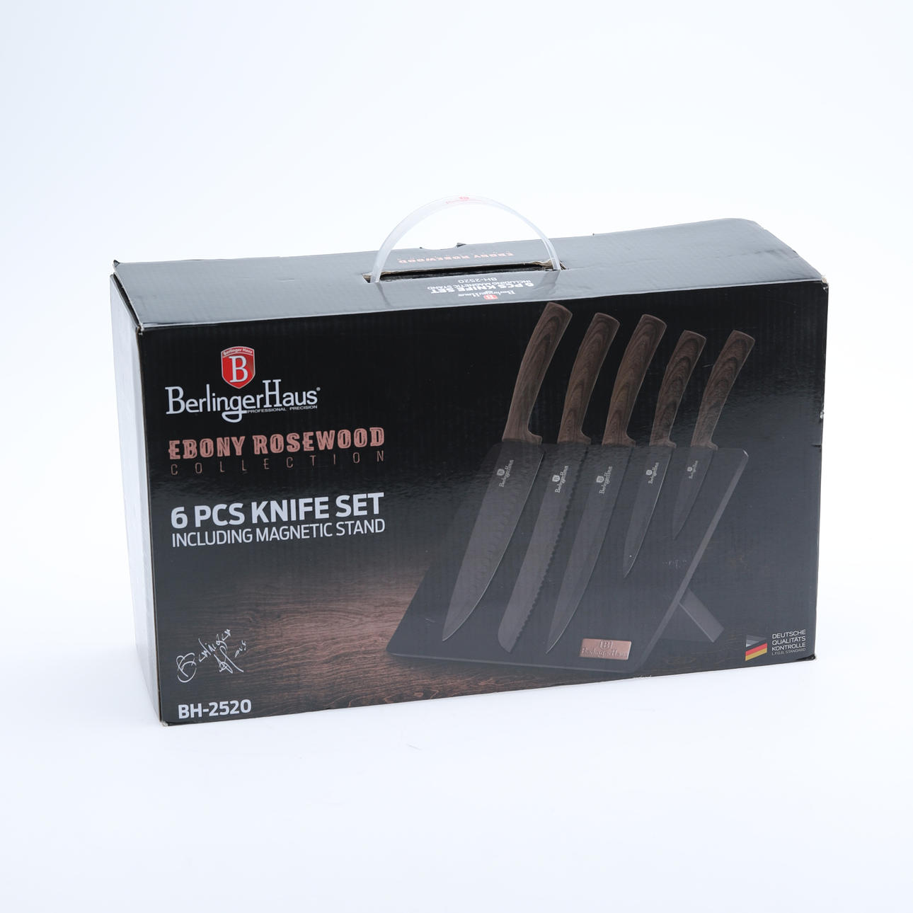 KNIFE SET, BERLINGERHAUS, GERMANY, WITH MAGNETIC STAND.