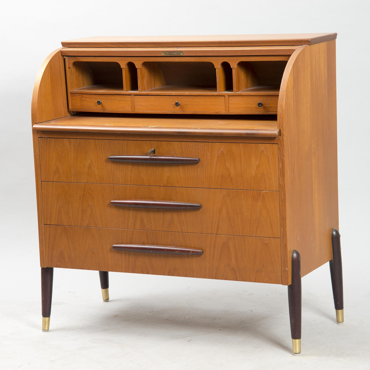 RULLKLAFFSEKRETÄR, teak, 1900-talets mitt.