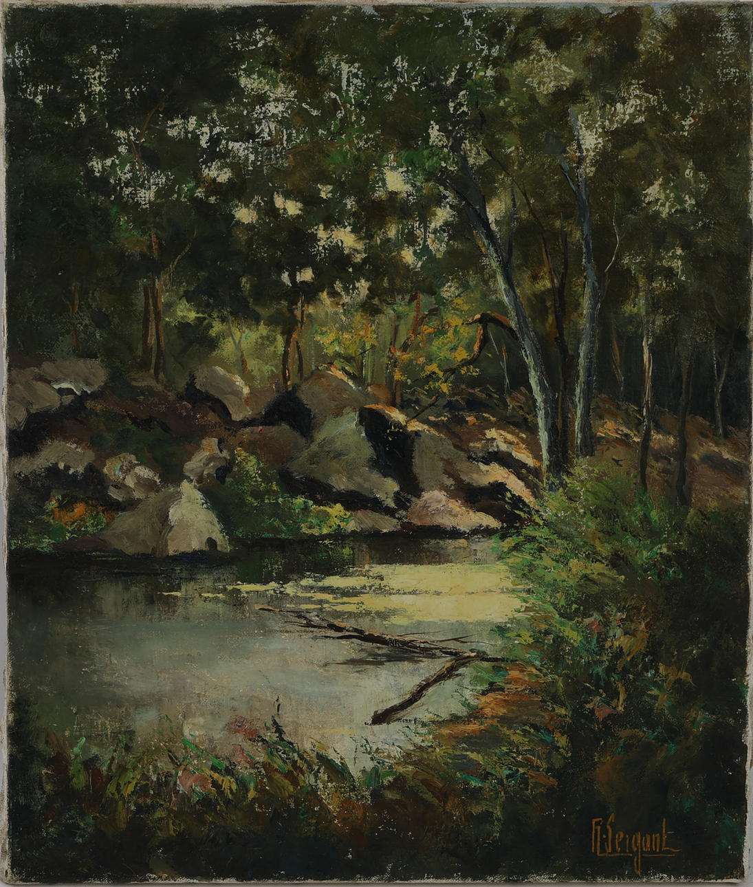 OIDENTIFIERAD KONSTNÄR. Oil on canvas, signed H. Sergant.