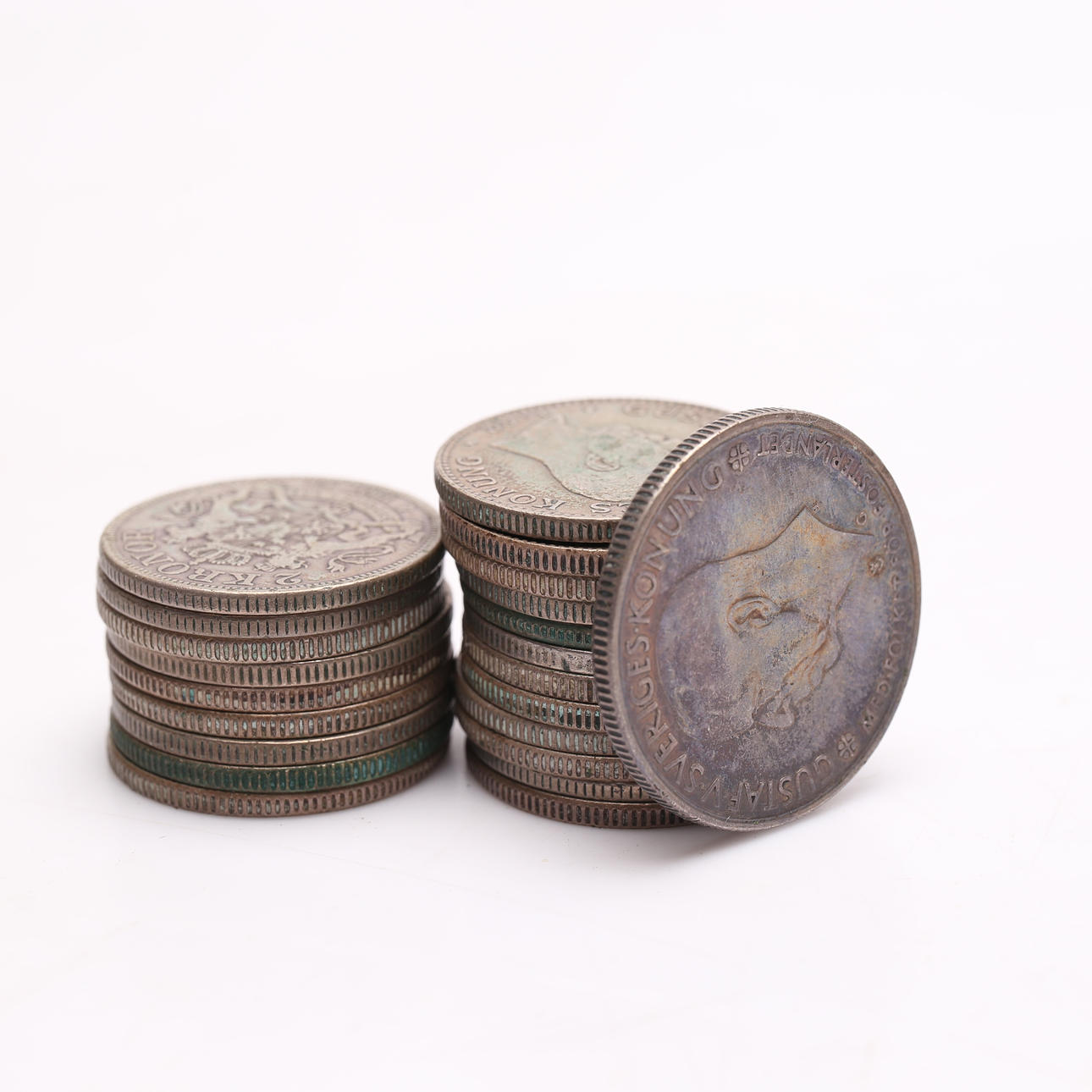 SILVER COINS, 22 pcs, total weight approx 335 g.