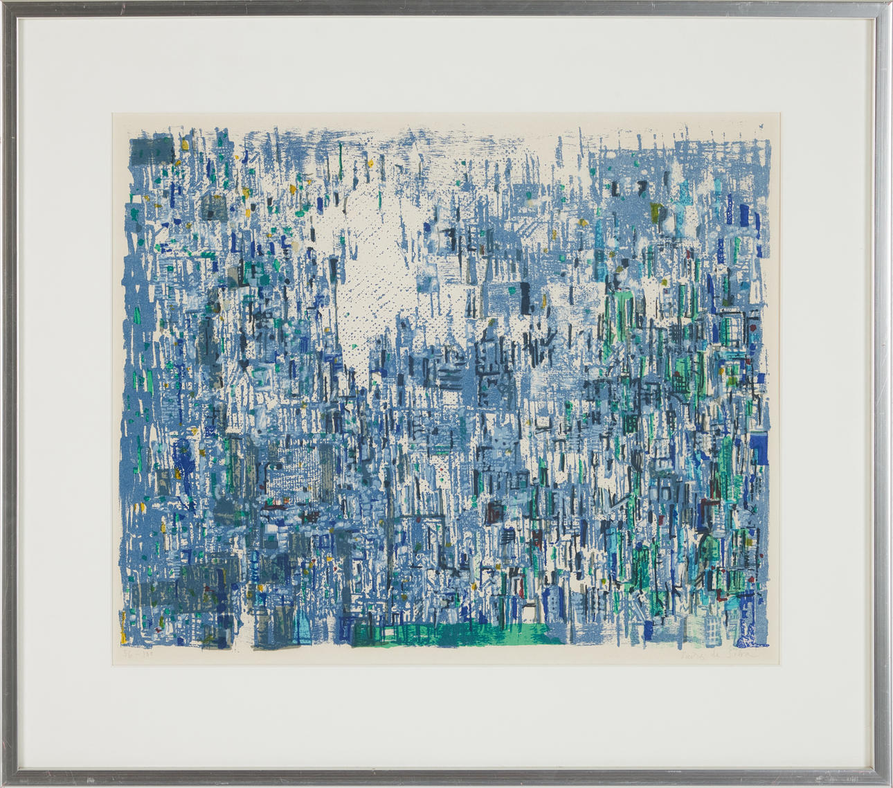 MARIA HELENA VIEIRA DA SILVA. Lithograph in colours, signed and numbered 56/100 in pencil.