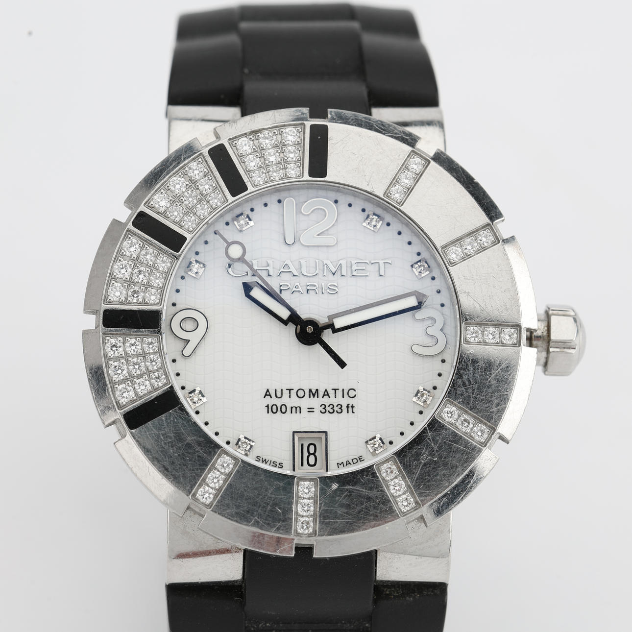 CHAUMET CLASS ONE DIAMOND, steel wristwatch, automatic assignment, date ca 2010.