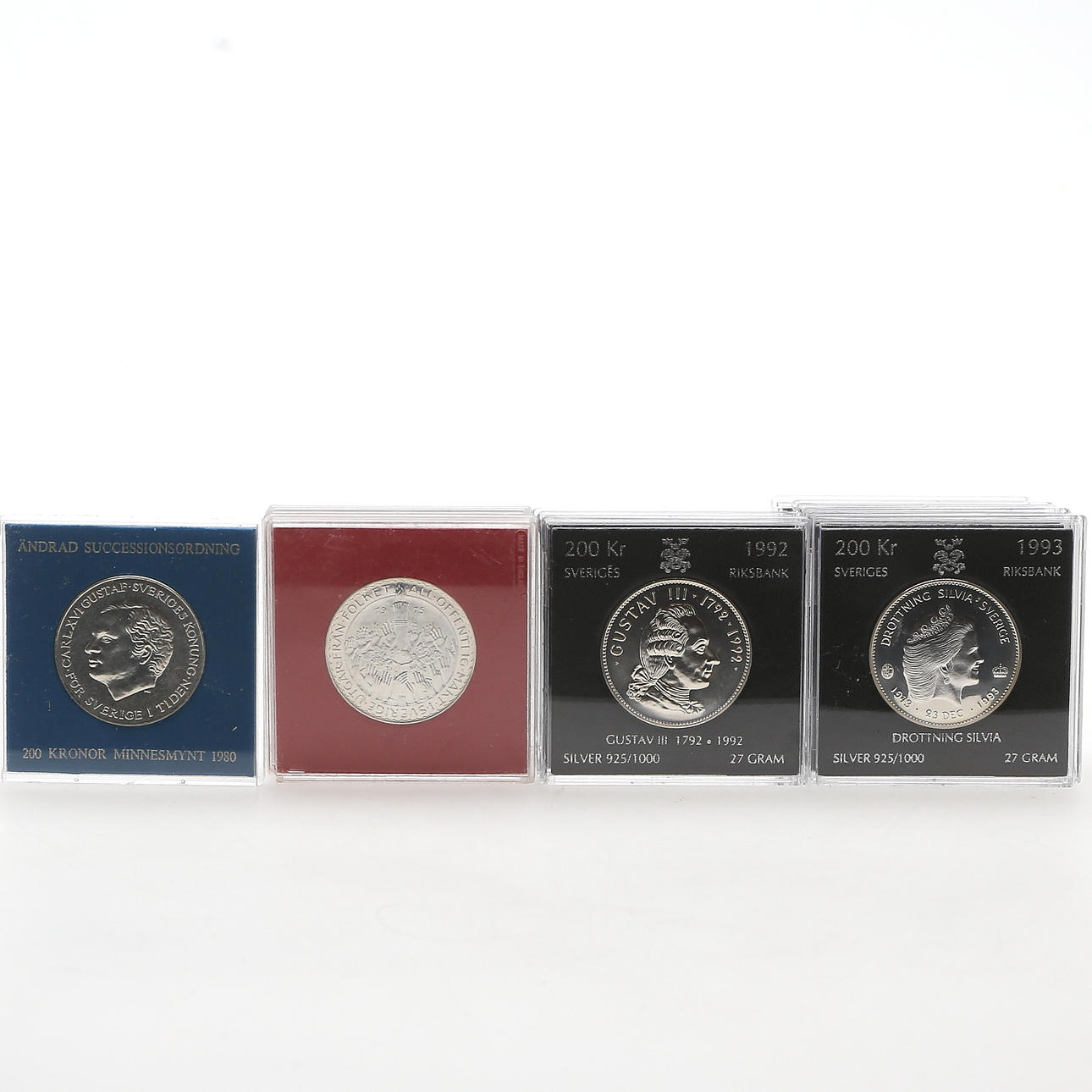 JUBILEUMSMYNT, 13 st, 50 samt 200-kr, 1900-tal.