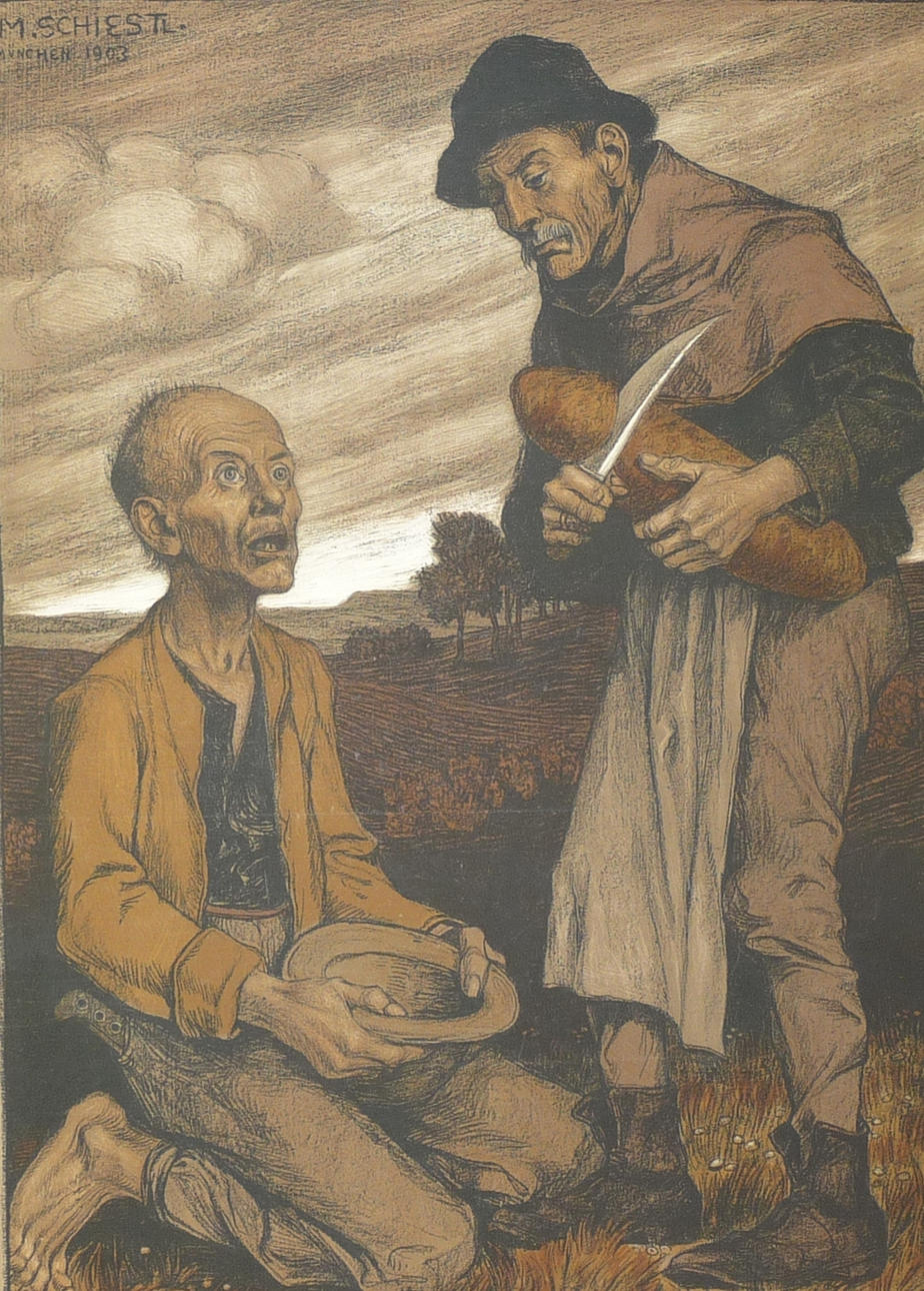 MATTHÄUS SCHIESTL, Das Almosen des Armen.