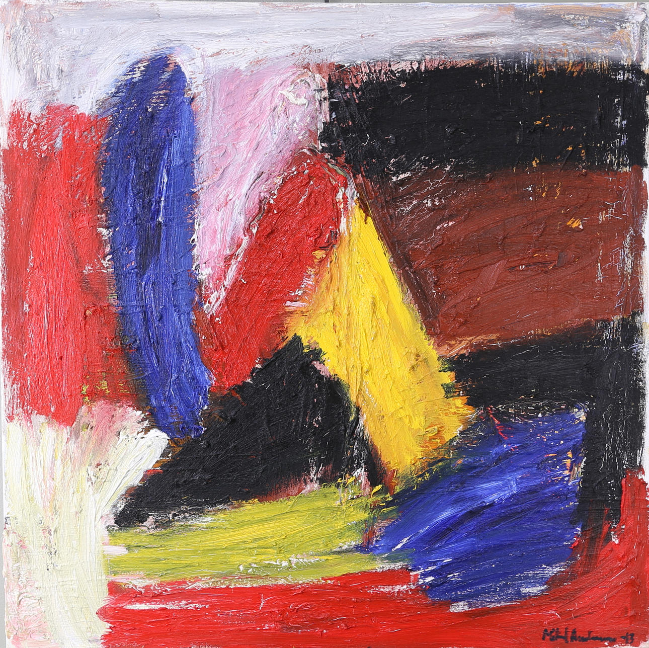 MIKAEL ANDERSSON. Komposition, olja på duk, signerad.