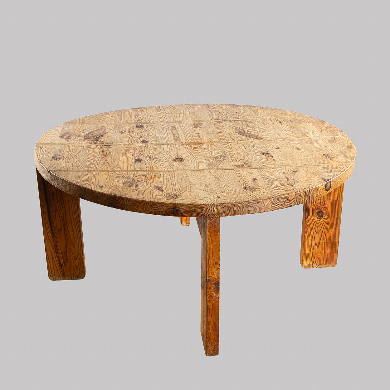 A solid pine dining table, second half of the 20th century.