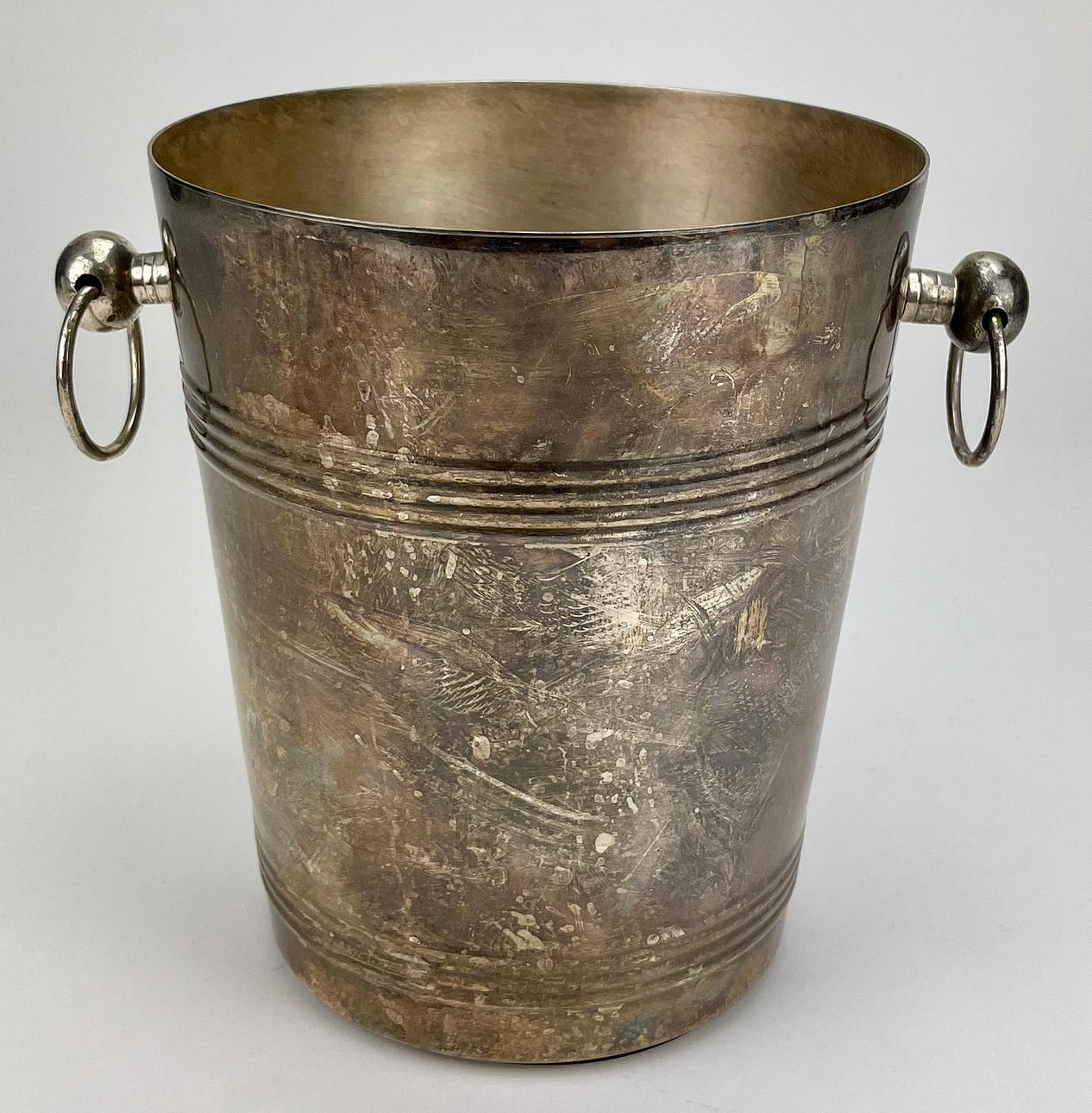 Sektkühler, Neusilber, 20. Jahrhundert.