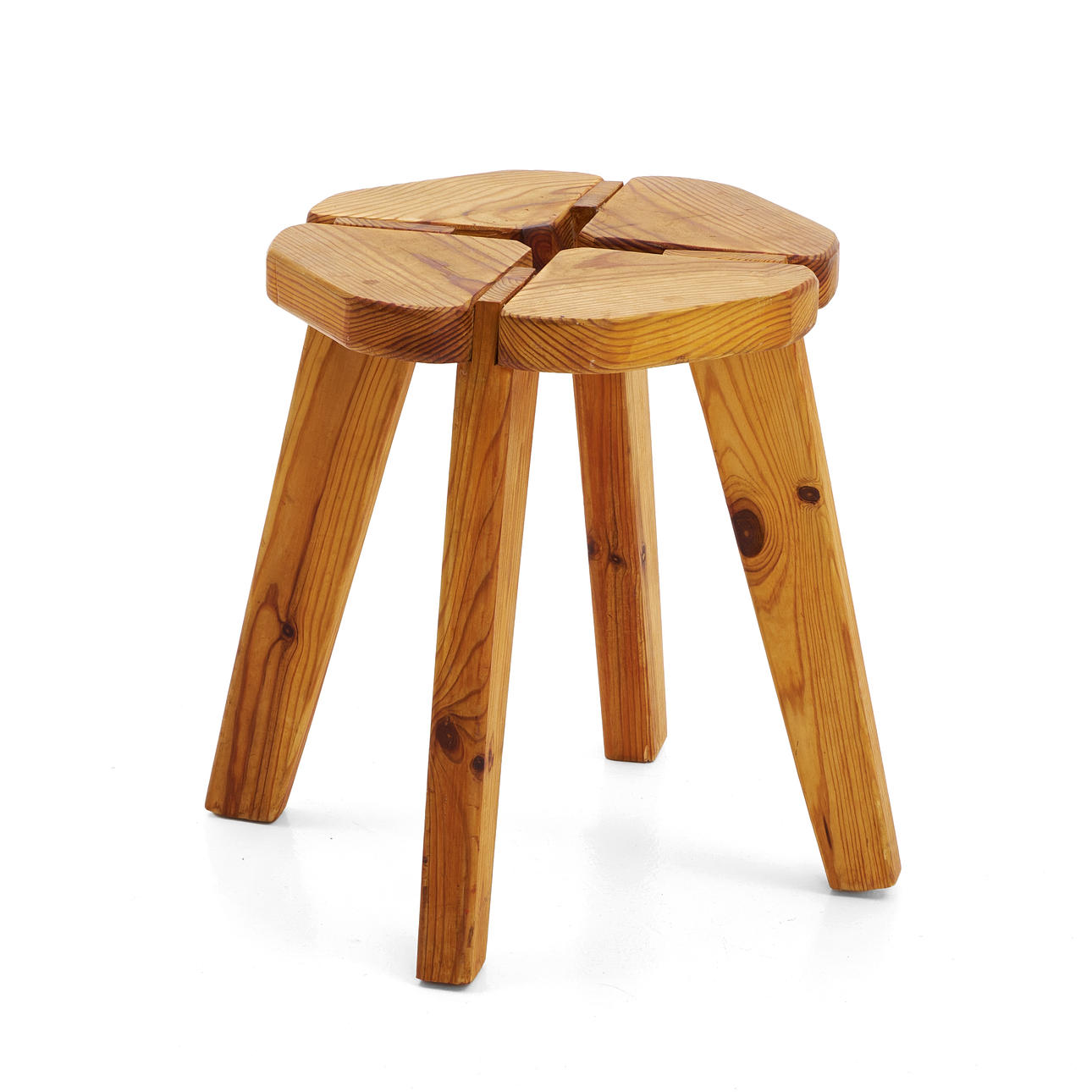 A pine stool, 1960s/70s.