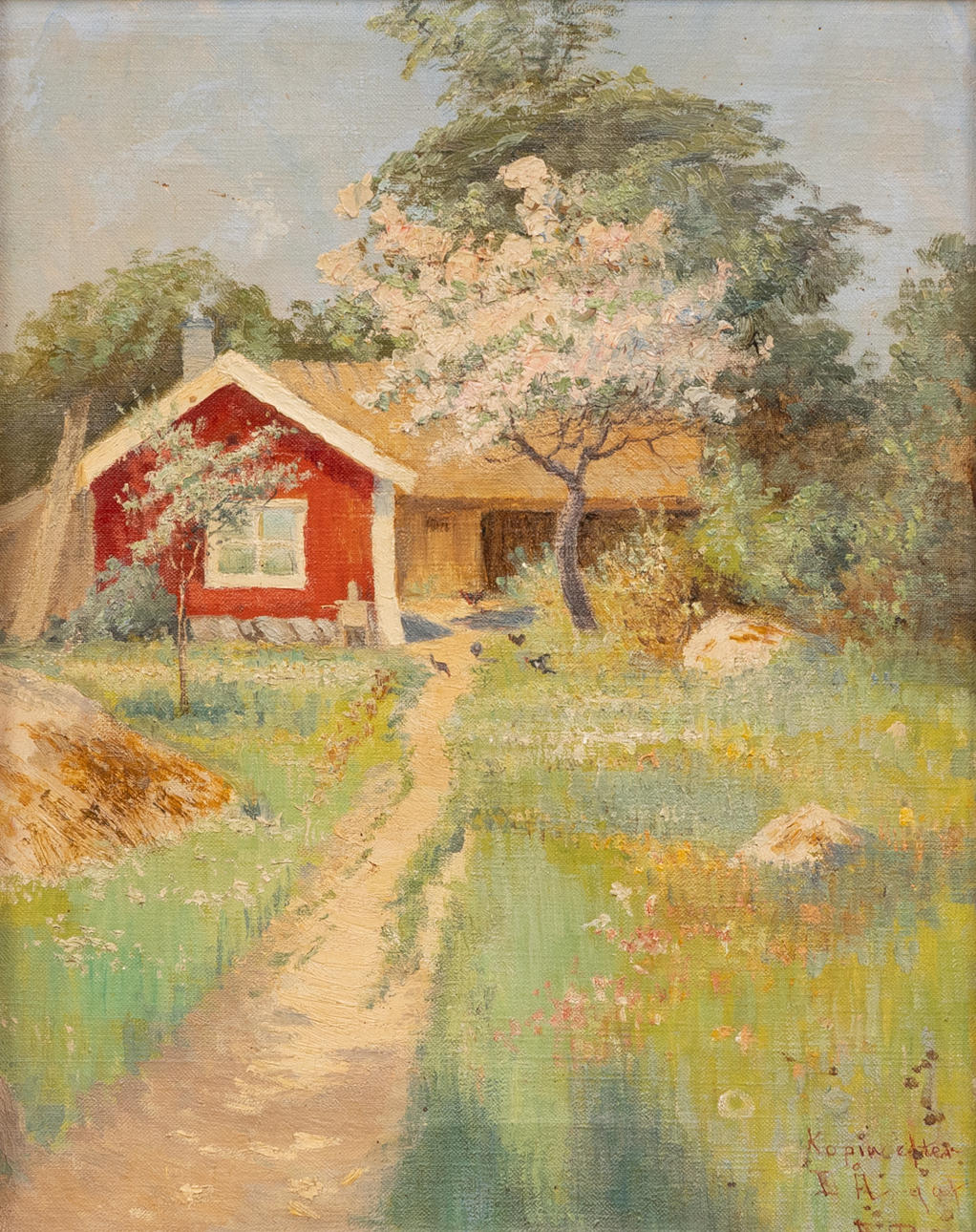 OIDENTIFIERAD KONSTNÄR. Kopi af Emil Åberg, olie på lærred.