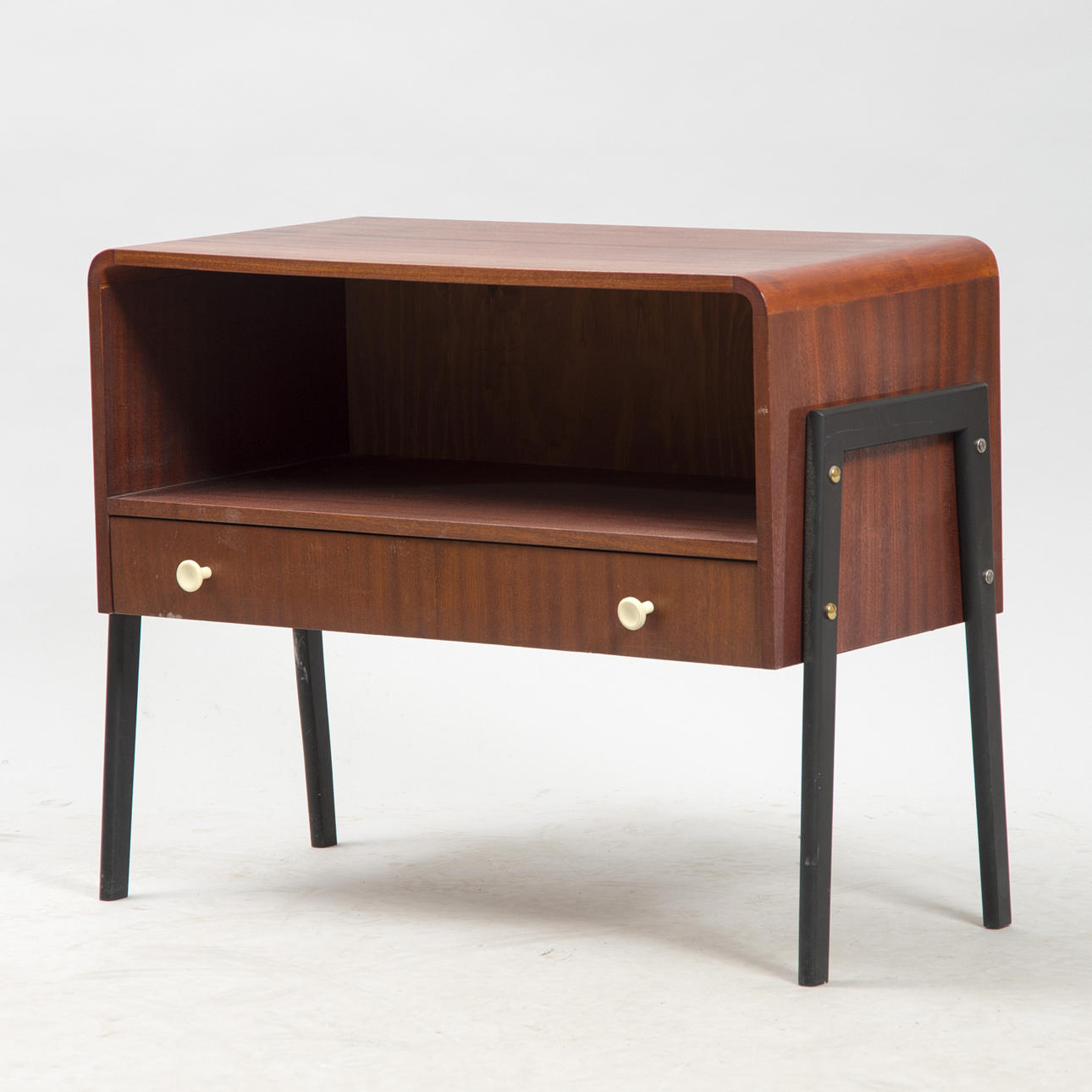 BORD MED HYLLA OCH LÅDOR, teak, 1900-talets mitt.