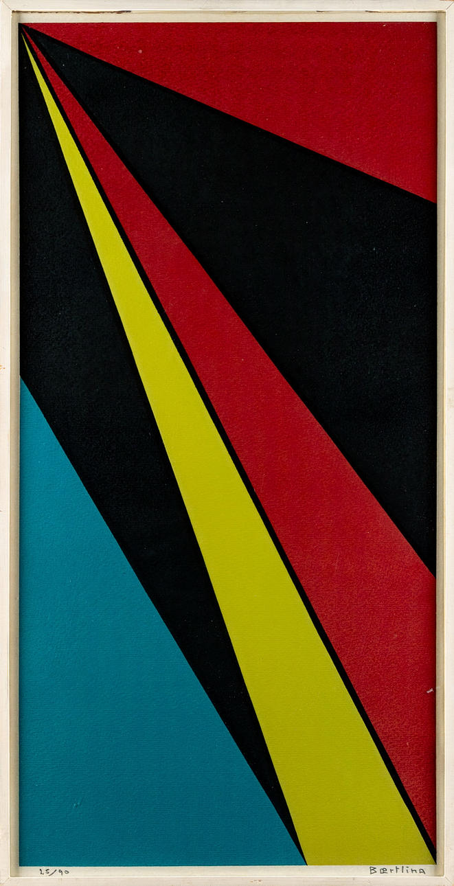 OLLE BAERTLING. Colour silkscreen, “IRGUR”, 25/90, Signed, 1958.