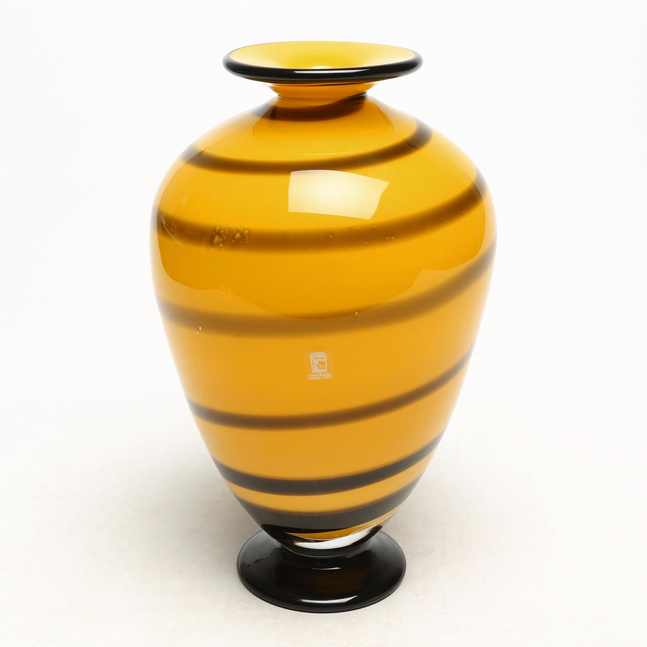 A glass vase, Johansfors, probably Helen Tapper.