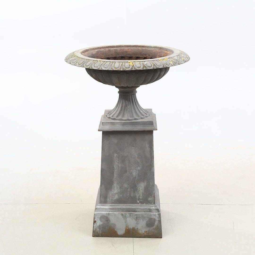 URN, and pedestal, cast iron.