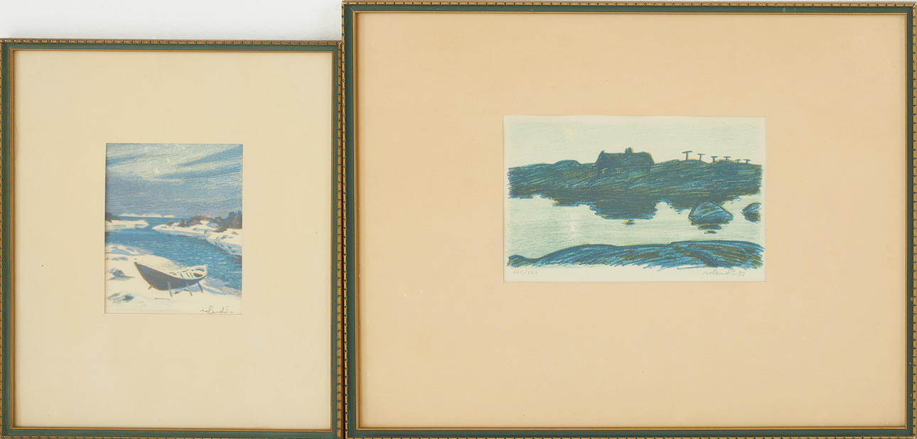 ROLAND SVENSSON. two colour lithographs, signed, one numbered 22/25 and dated -43.