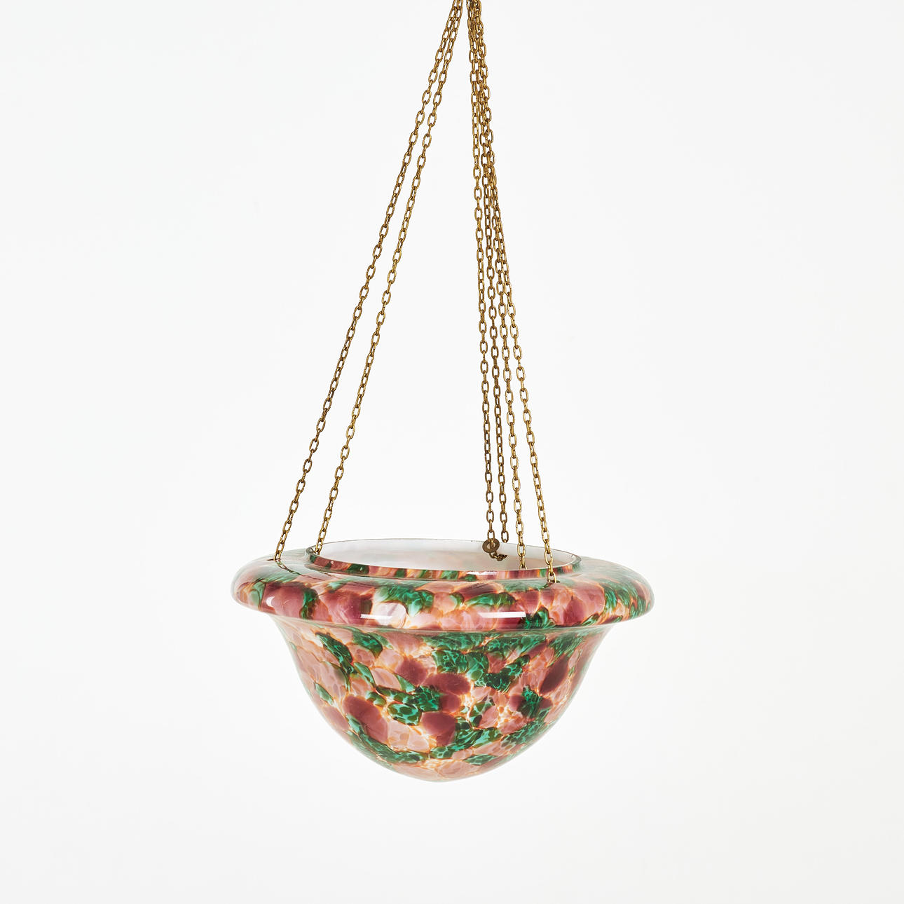 AMPEL, polykromt glas, 1900-tal, el saknas.