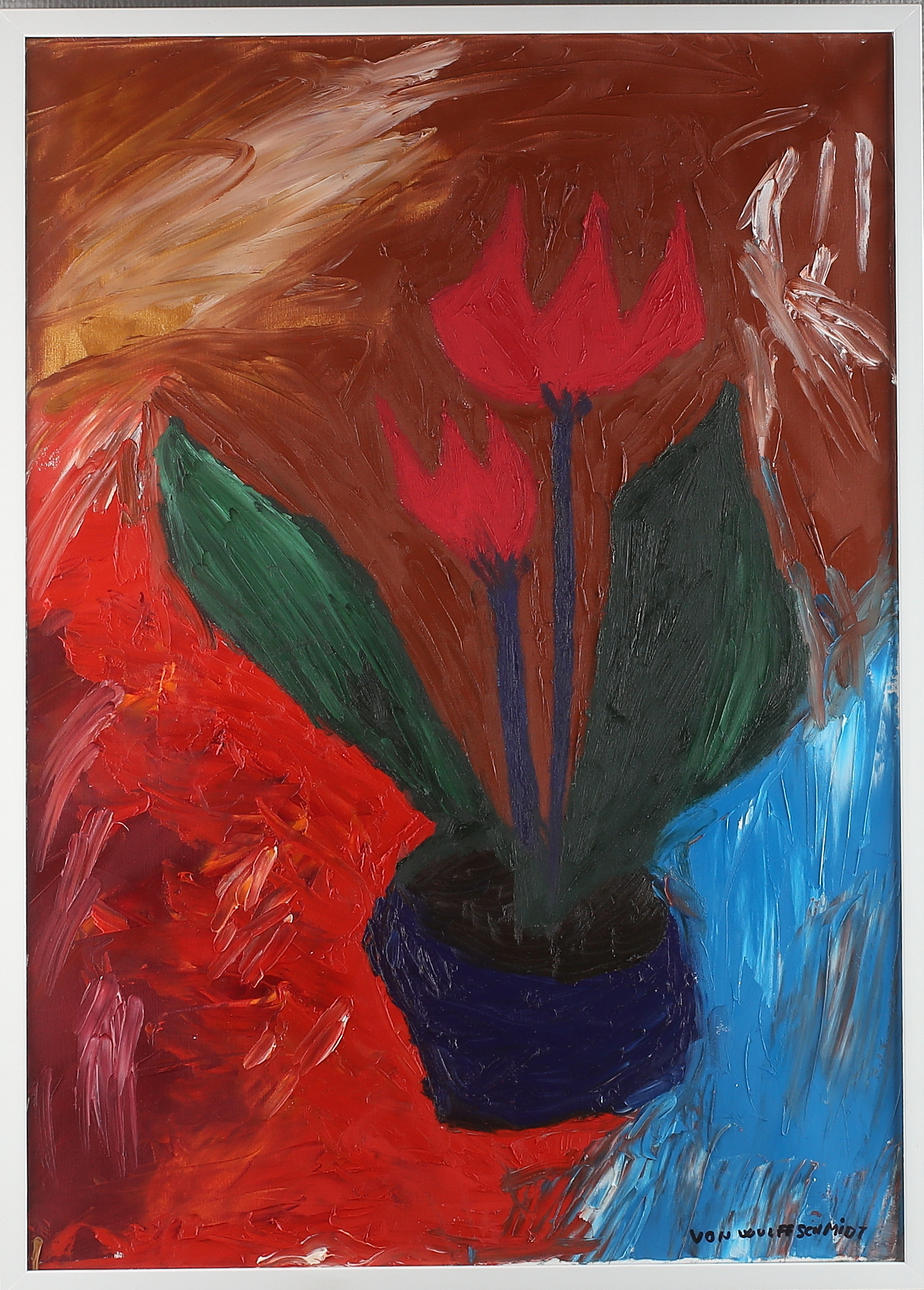JAN VON WULFFSCHMIDT. "Tulip Nude", olja på duk, signerad.