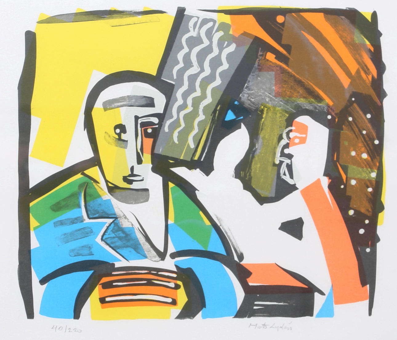 MATS LYDÉN. Composition. Lithograph in colours, signed and numbered 40/220.