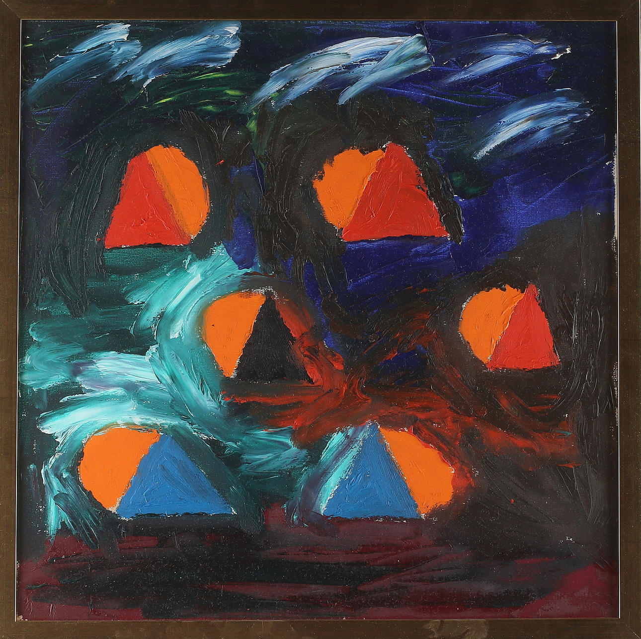 JAN VON WULFFSCHMIDT. "Komposition", olja på duk, signerad.