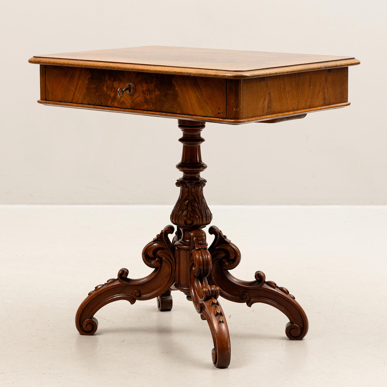 A walnut neo-rococo sewing table, second half of the 19th century.