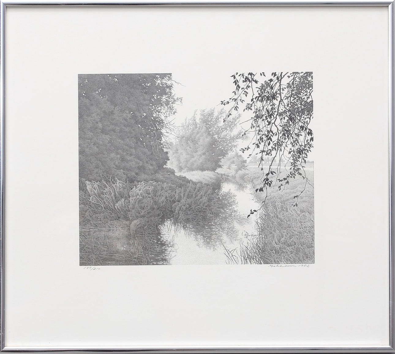 MATS NILSSON. Bodies of water. Lithograph, signed and numbered 189/210, dated 1982.