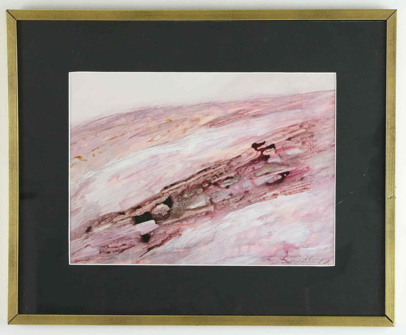 CURT AGGE. Gouache, Signed.