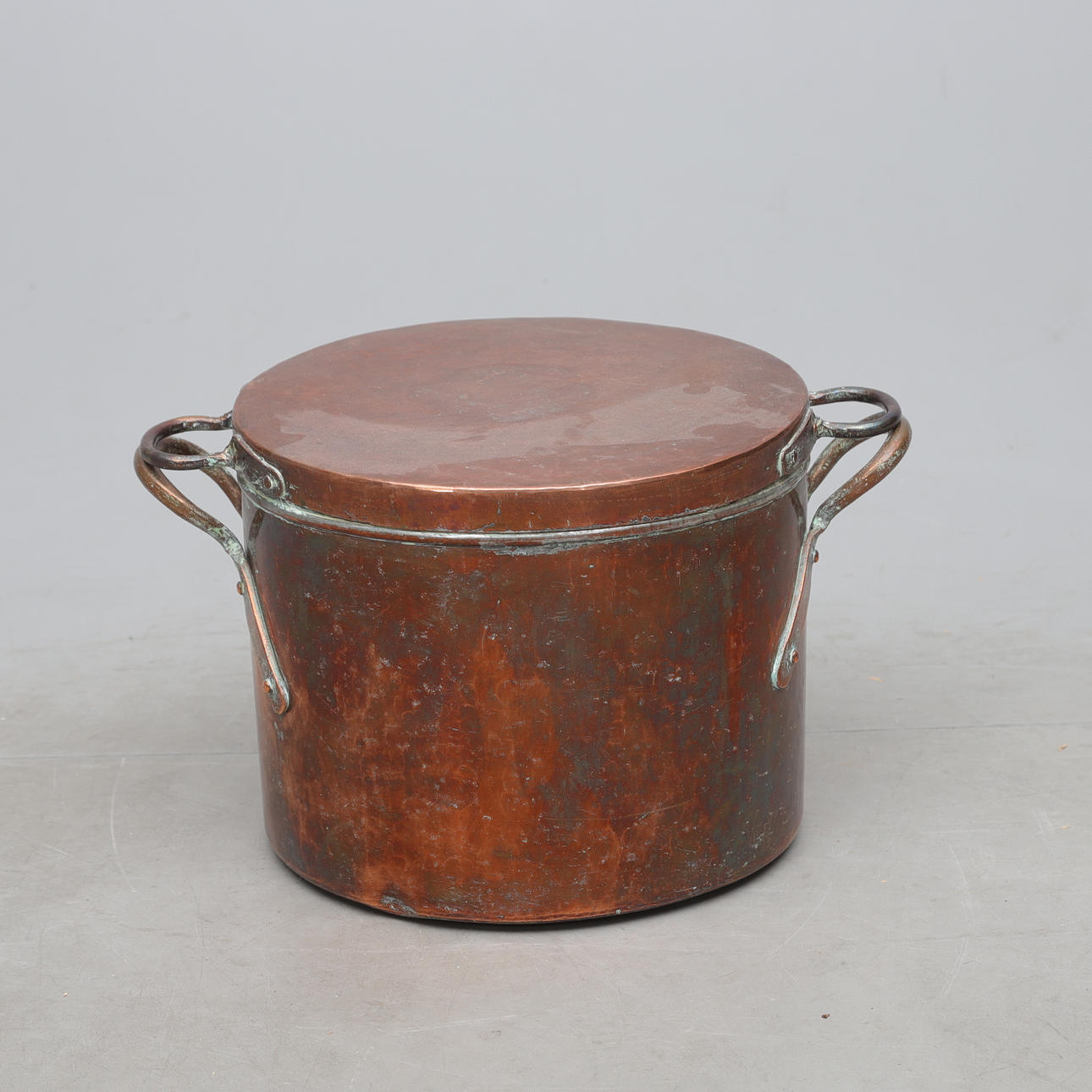 A 19th century copper pot.