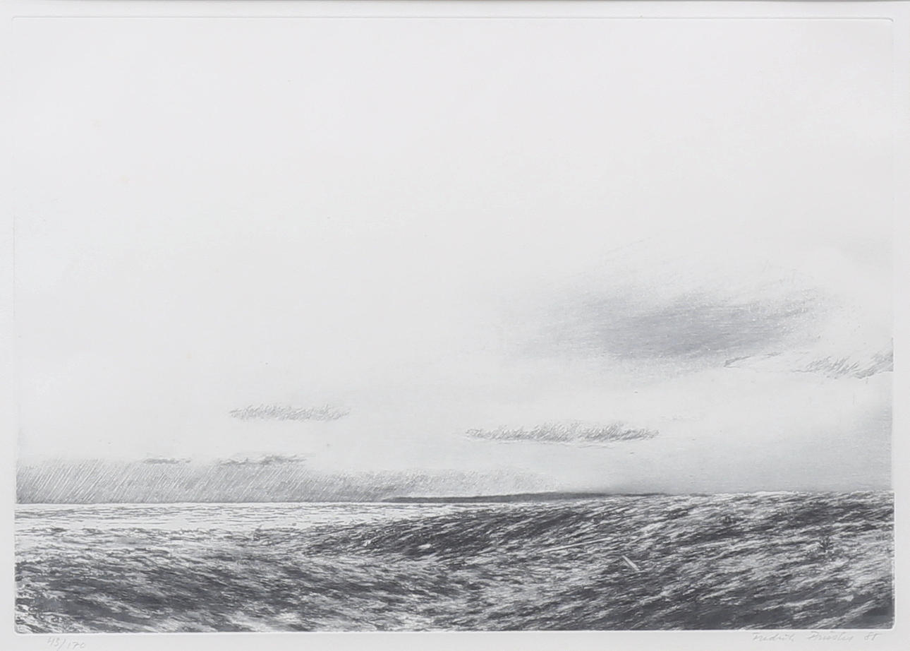 FREDRIK PREISLER. Sea motif. Lithograph, signed and numbered 43/170, dated 85.