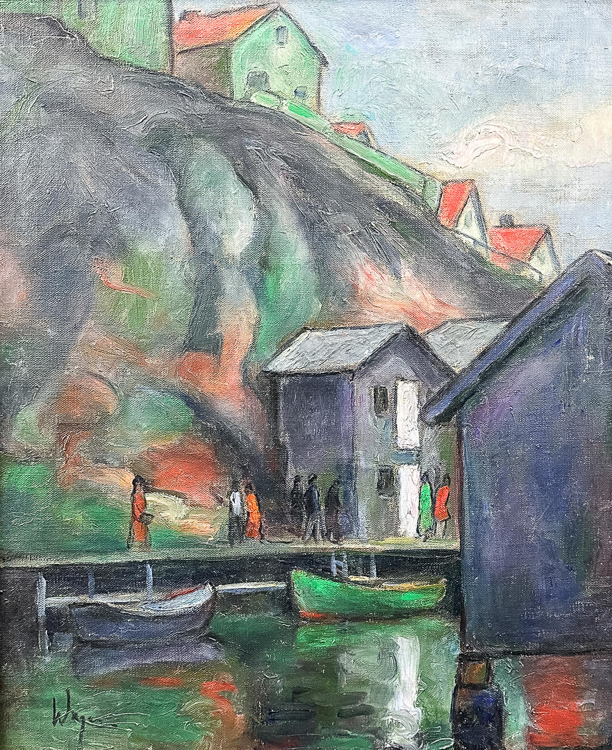 LASSE WAGER. OIL ON CANVAS, “Smögen”, signed, dated-76.