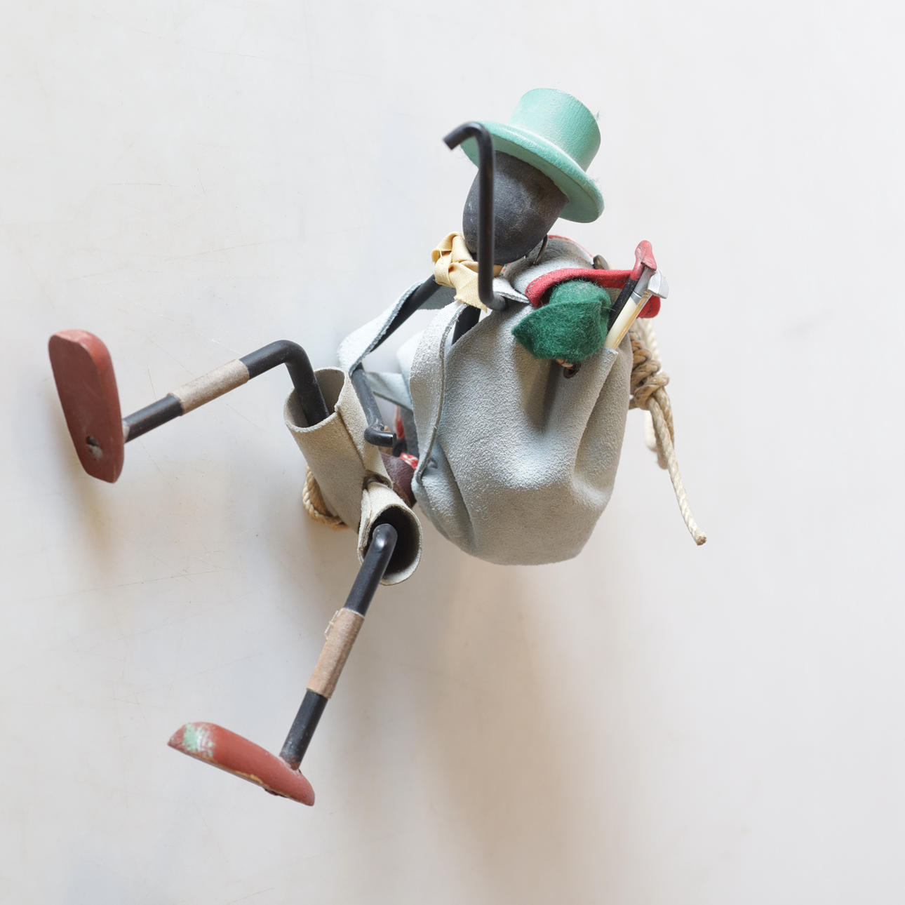 A metal & textile string figure, Bror Bonfils, Denmark, 1950s.