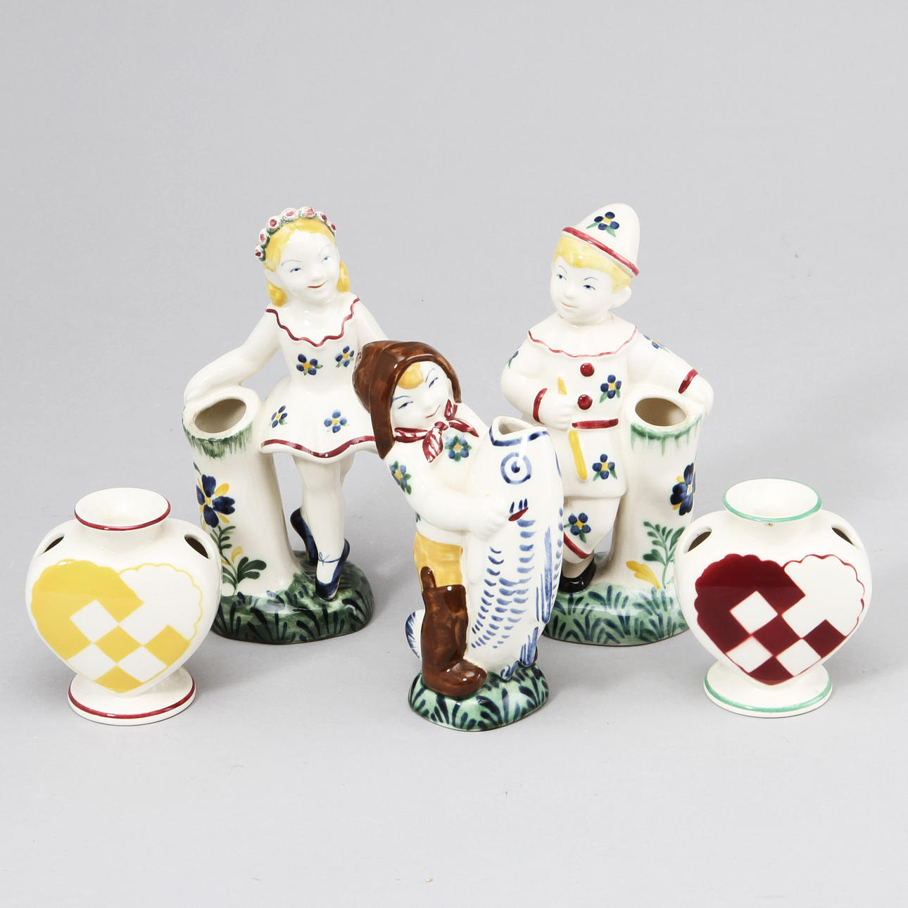 FIGURINER, 5 st, Aluminia, Danmark.