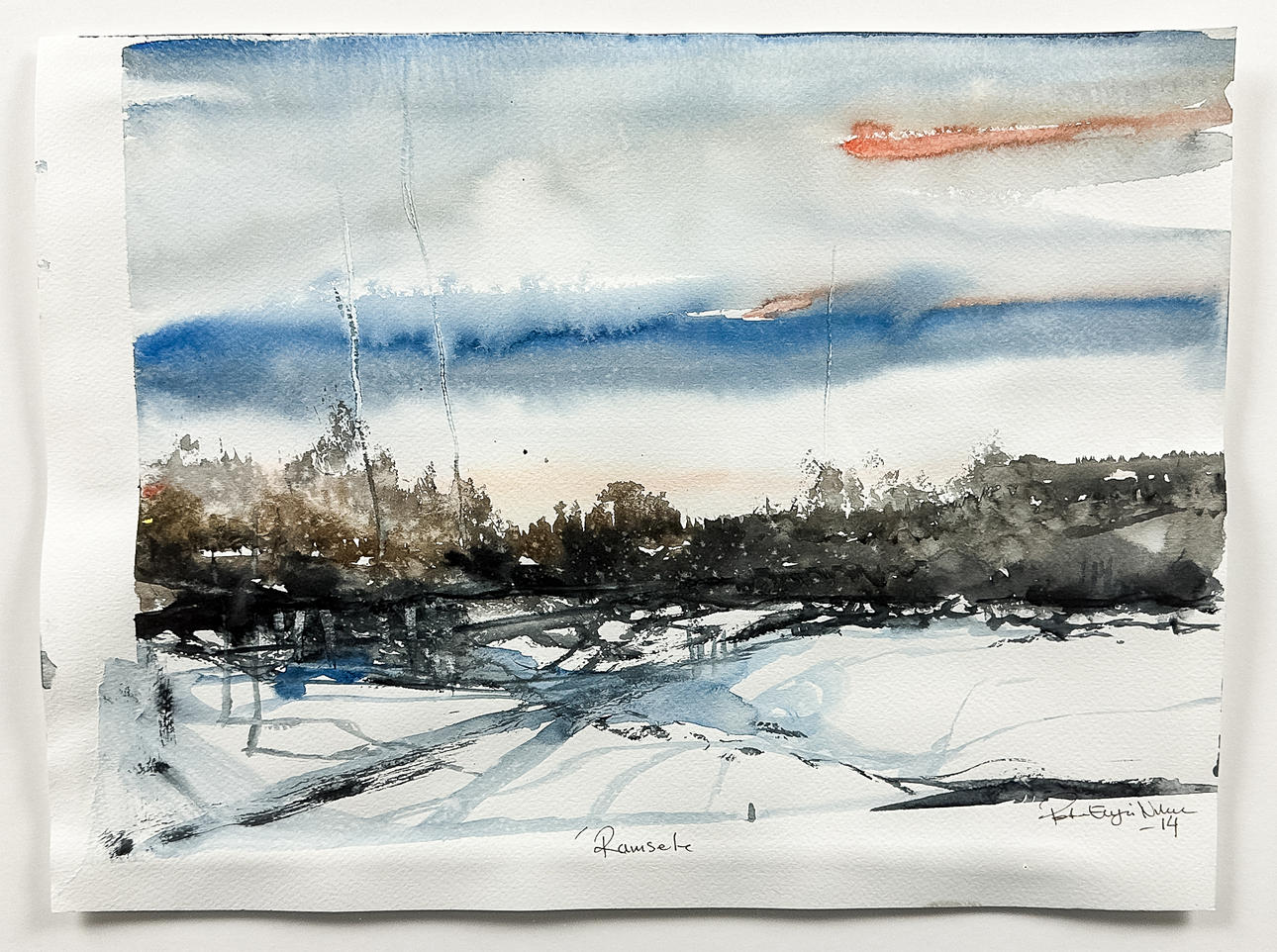 PETER EUGÉN NILSSON. WATERCOLOUR, on paper, “Ramsele”, signed, dated-14.