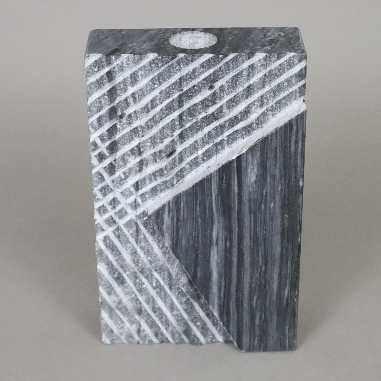 - Brutalist VASE - mid 20s. Century, high-rectangular granite/marble vase.