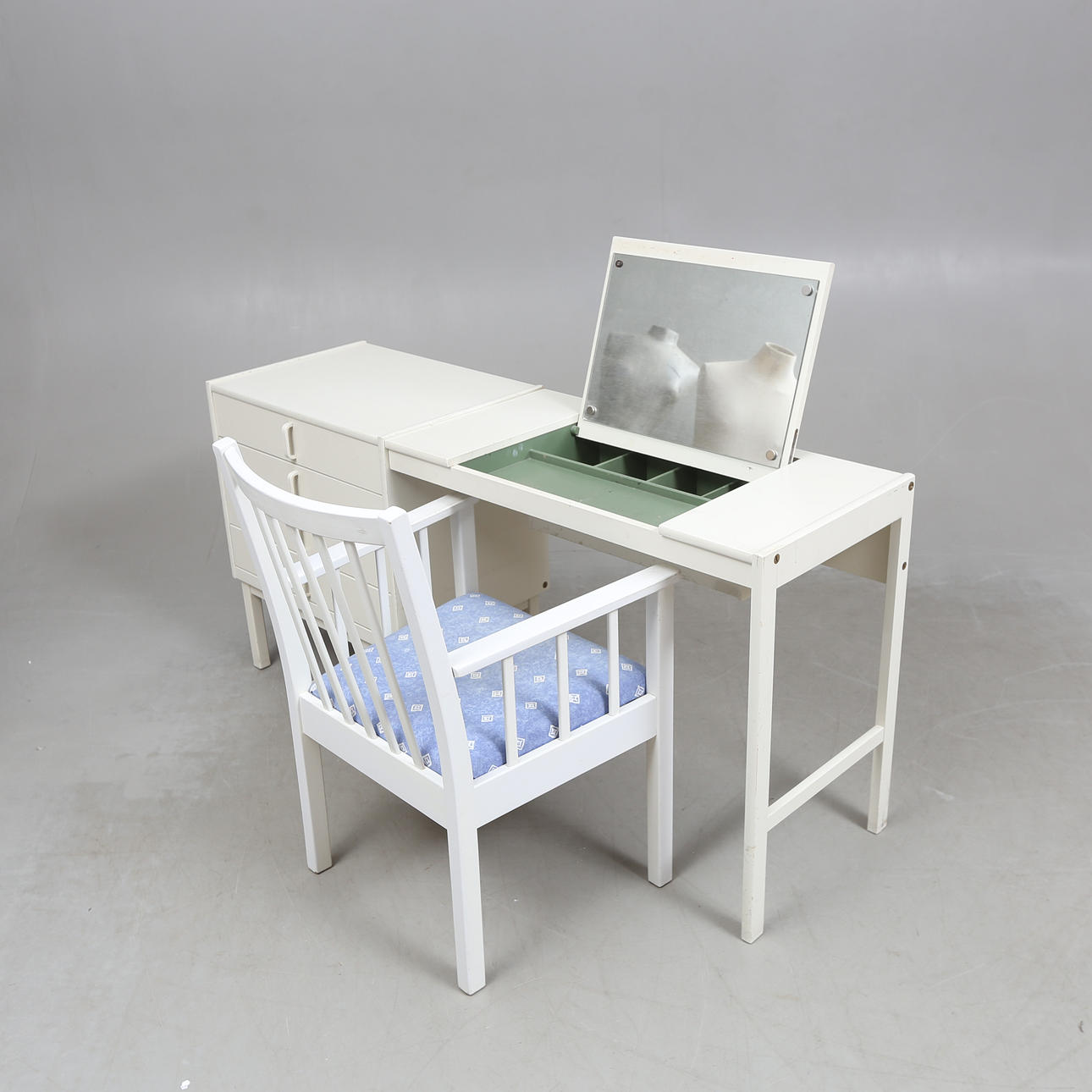 A dressing table with armchair, 20th century.