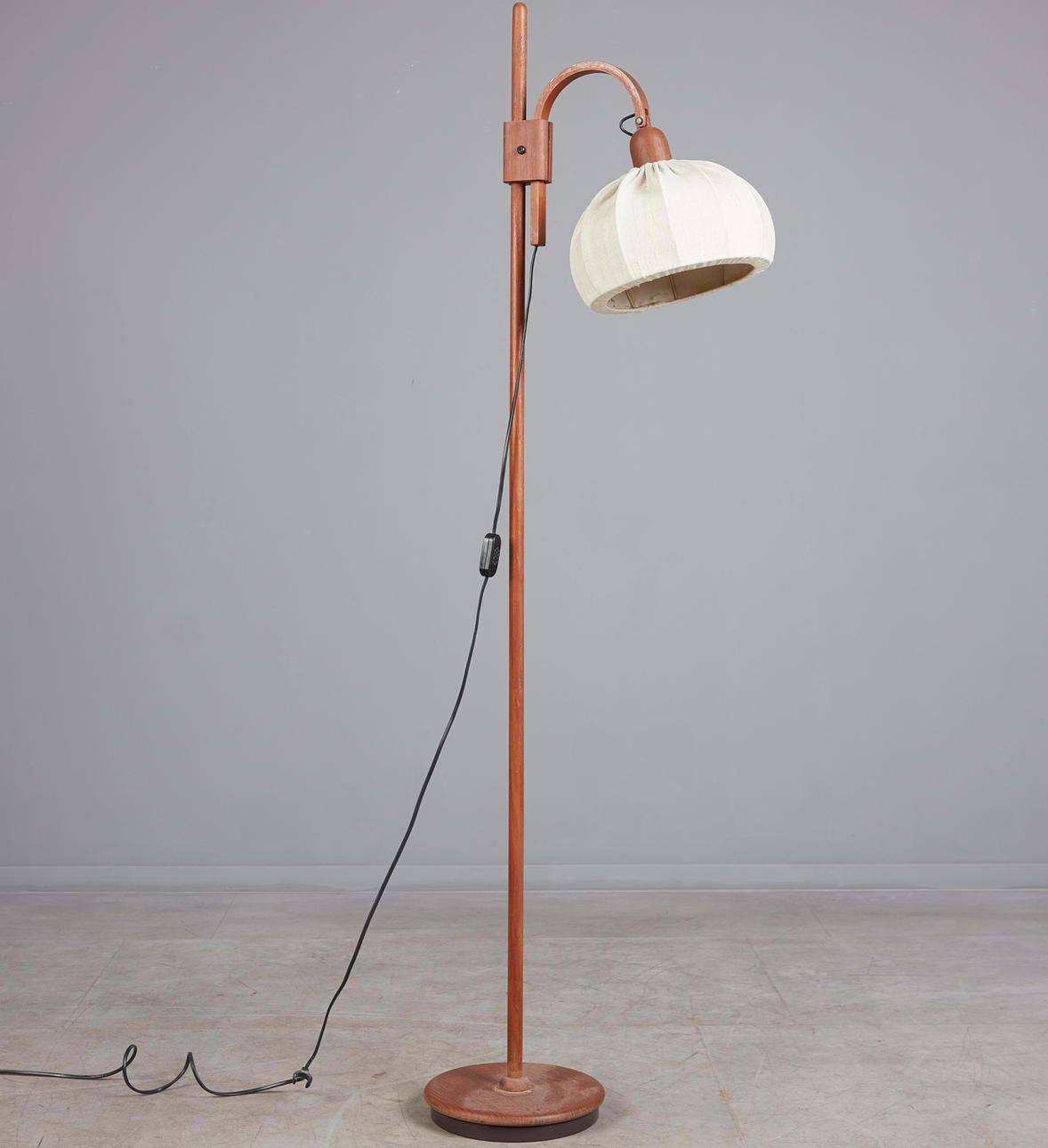 Midcentury design teak floor lamp.