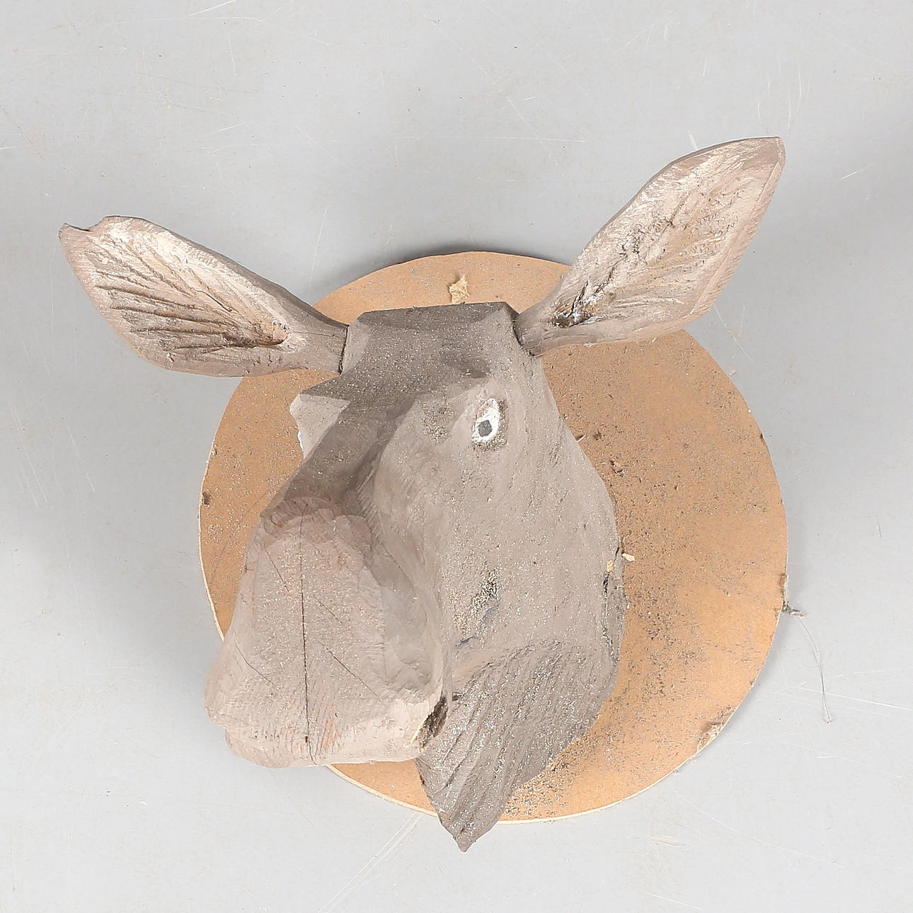 SKULPTUR, trä, älghuvud, 1900-talets mitt.