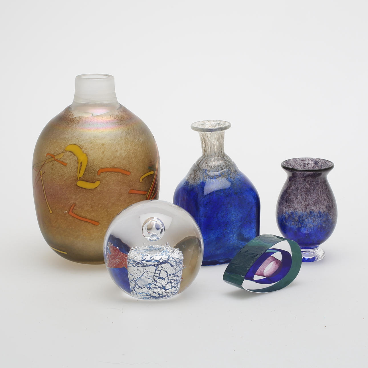 KONSTGLAS, 5 st, Bertil Vallien Kosta Boda.