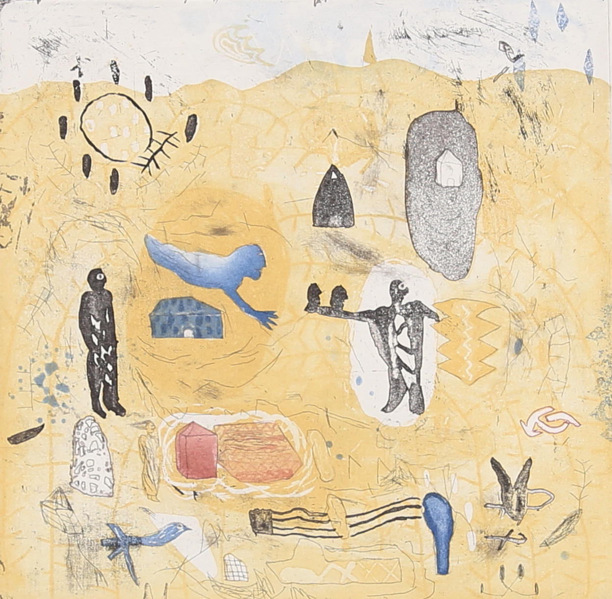 HELMTRUD NYSTRÖM. Figure composition. Lithograph in colours, signed and numbered 84/220, dated 1992.