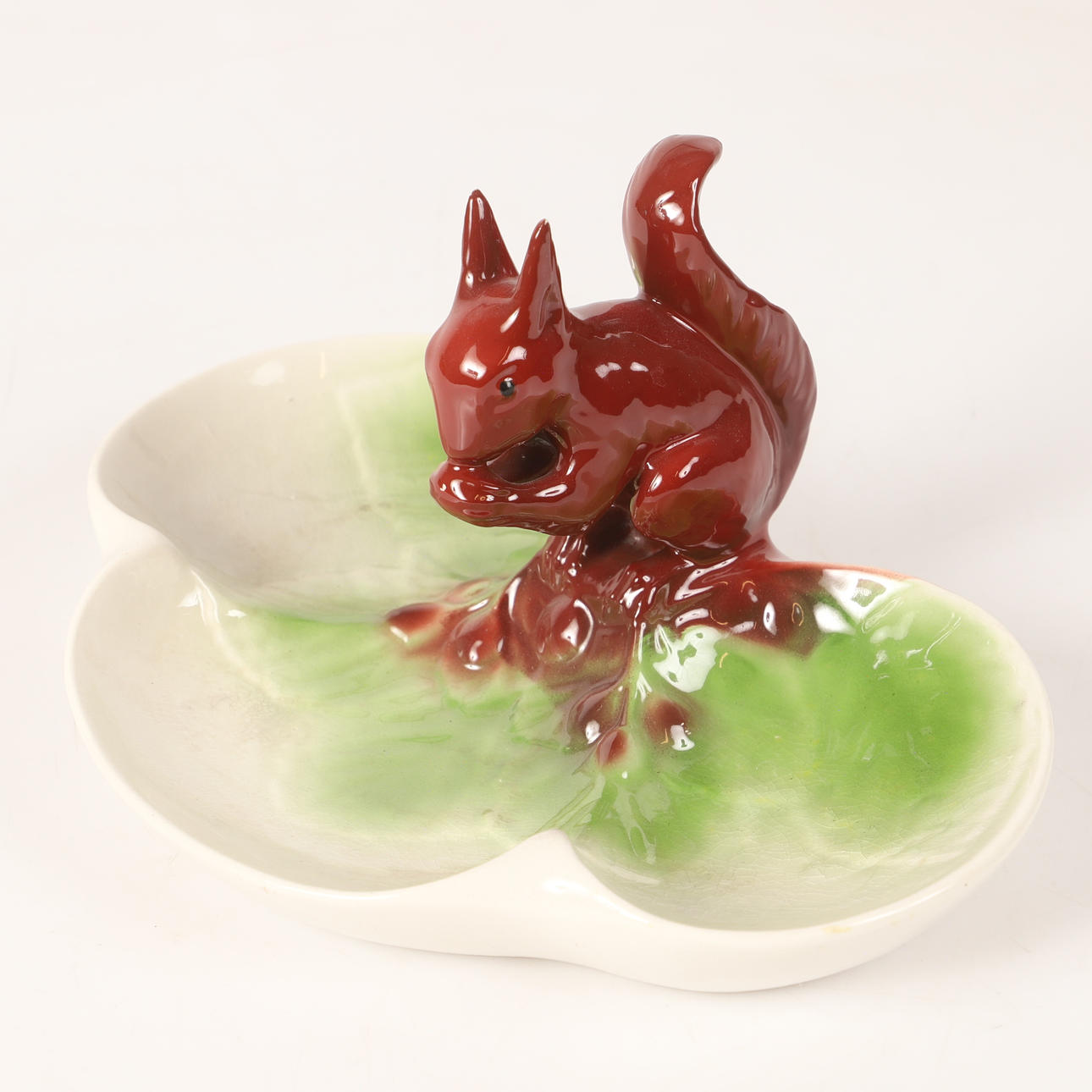 NUTDISH, flintware with squirrel decor, Gustavsberg.