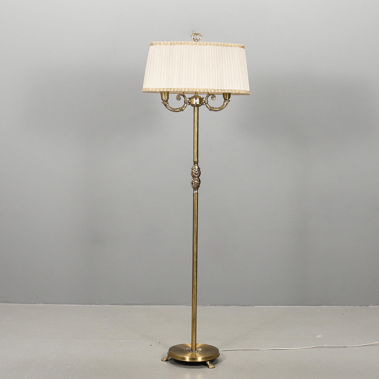 FLOOR LAMP BRASS, mid 20th century.