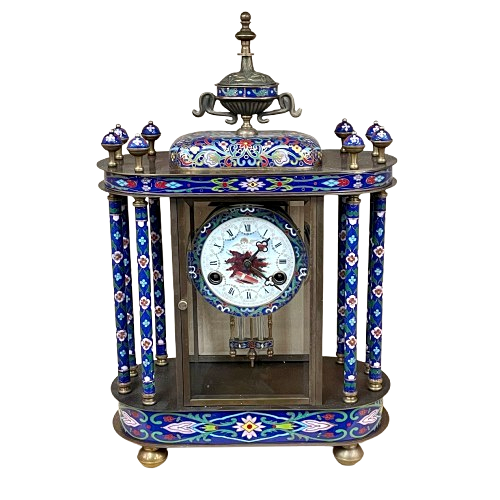 CLOISONNE ENAMELLED CLOCK.