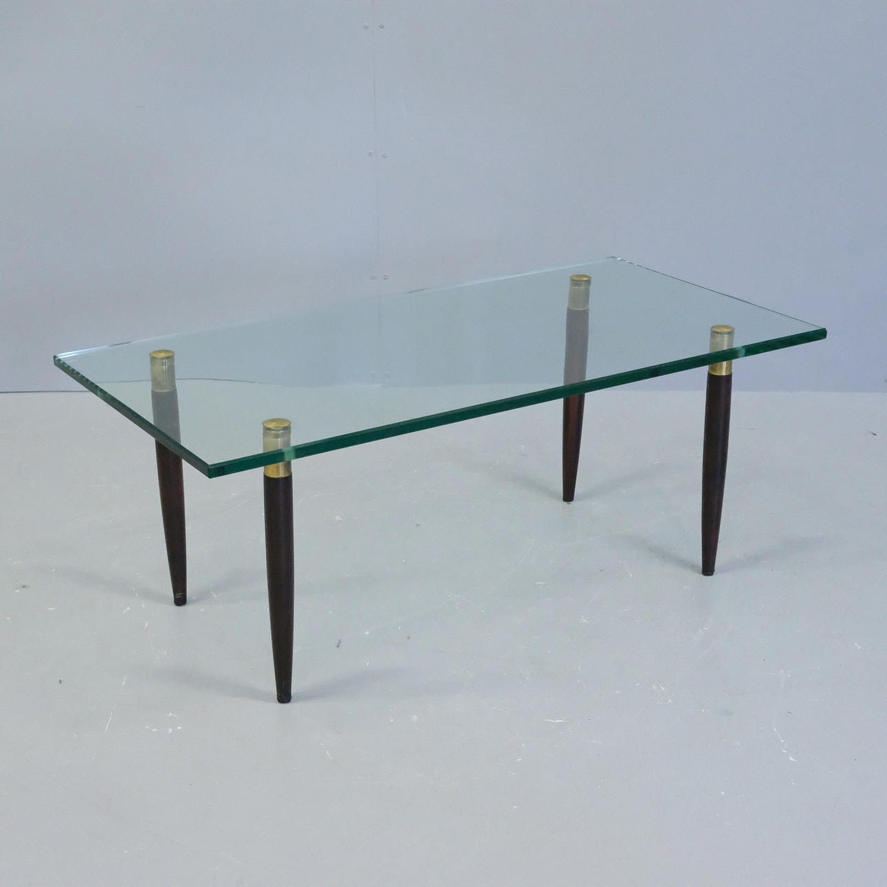 COFFEE TABLE WITH GLASS TOP.